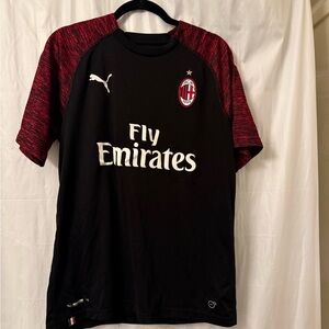 Puma AC Milan Men's Black and Maroon Jersey